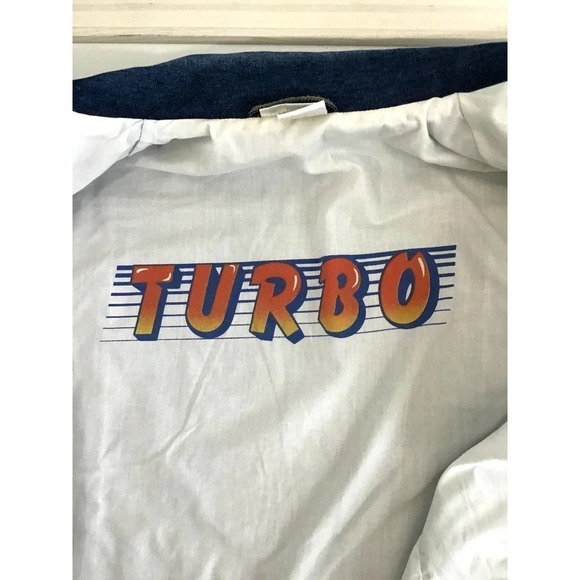 Vintage London Fog Size Small (16) Blue Denim Jean Turbo Jacket - Picture 7 of 14